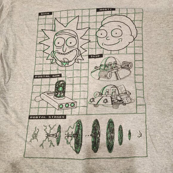 Ripple Junction Brand Adult Swim Gray Rick and Morty Print T-Shirt, Size… - Picture 3 of 4